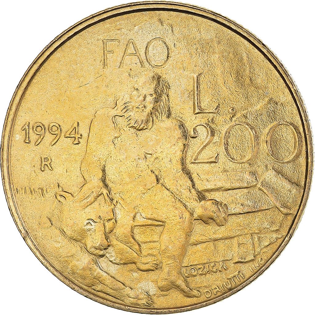 San Marino | 200 Lire Coin | FAO | Km:313 | 1994
