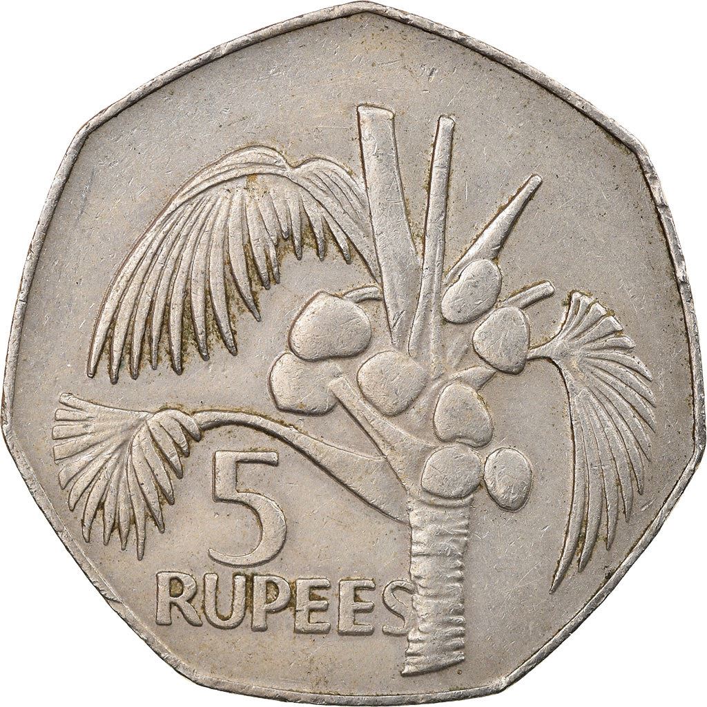 Seychelles | 5 Rupees Coin | Palm tree | Km:36 | 1977