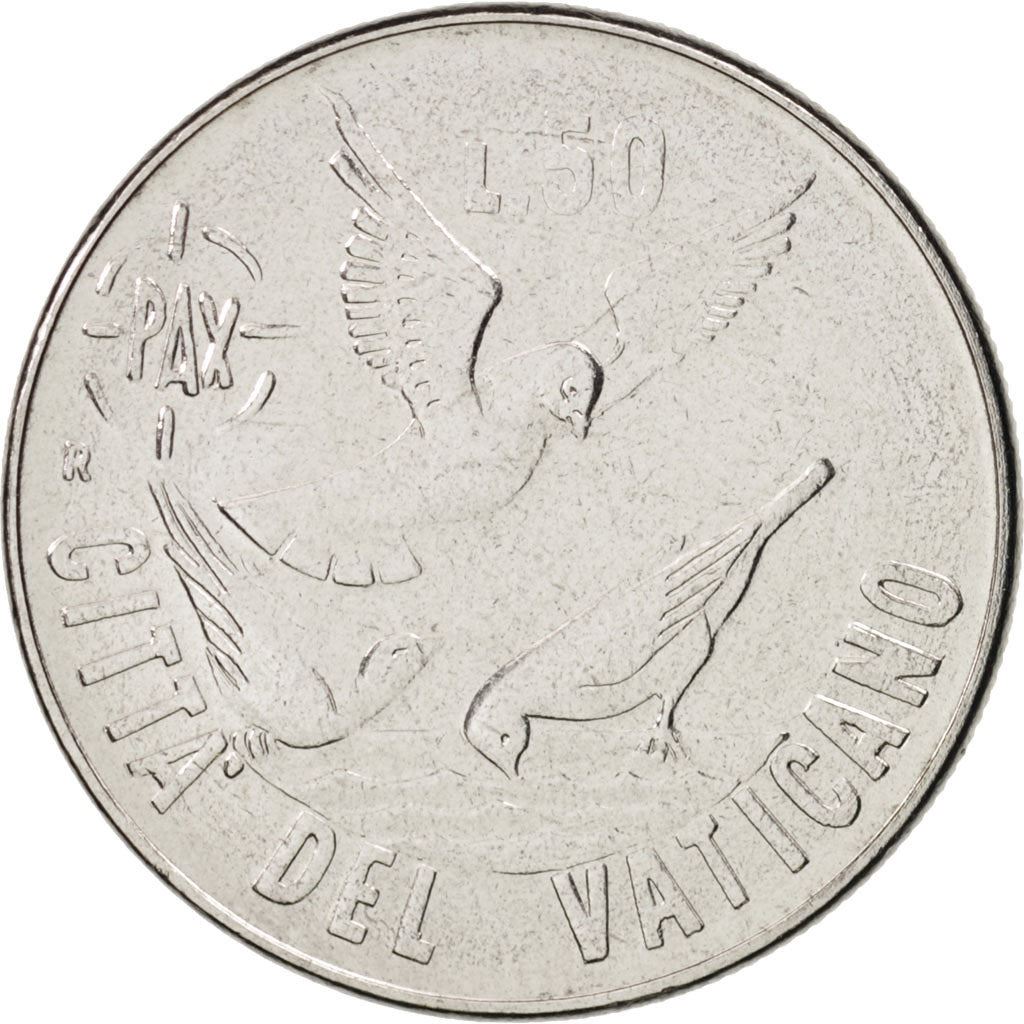 Vatican City | 50 Lire Coin | Doves | Km:179 | 1984
