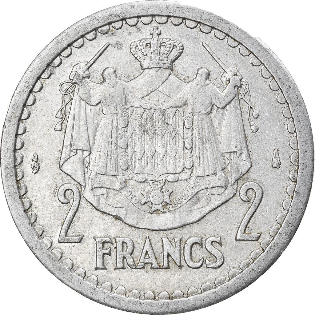 Monaco | 2 Francs Coin | Louis II | Km:121 | 1943