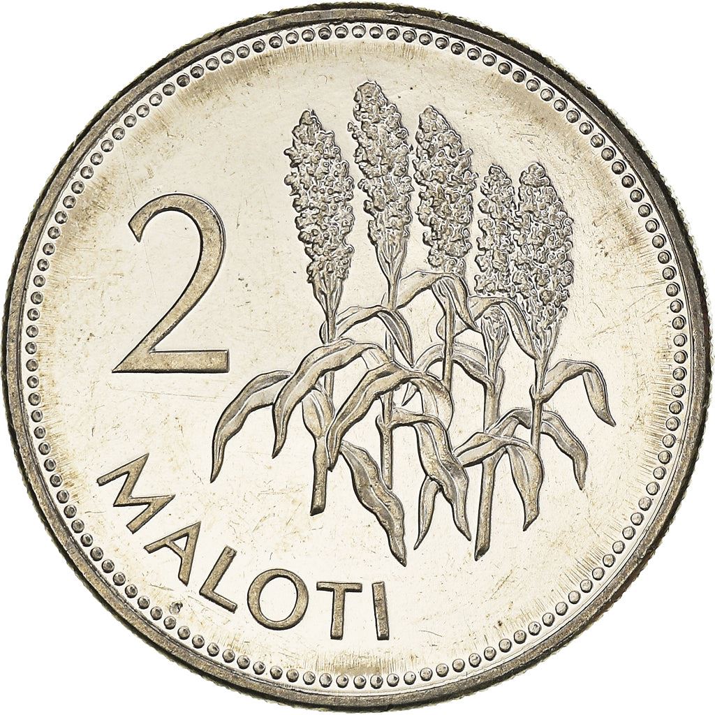 Lesotho | 2 Maloti Coin | Maize plants | Km:58 | 1996 - 2018
