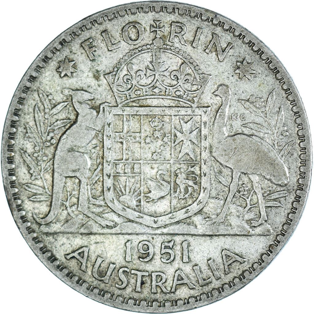 Australia | 1 Florin Coin | George VI | Km:48 | 1951 - 1952