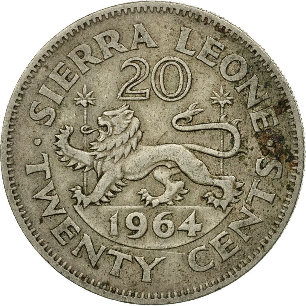 Sierra Leone | 20 Cents Coin | Sir Milton Margai | Lion | KM20 | 1964