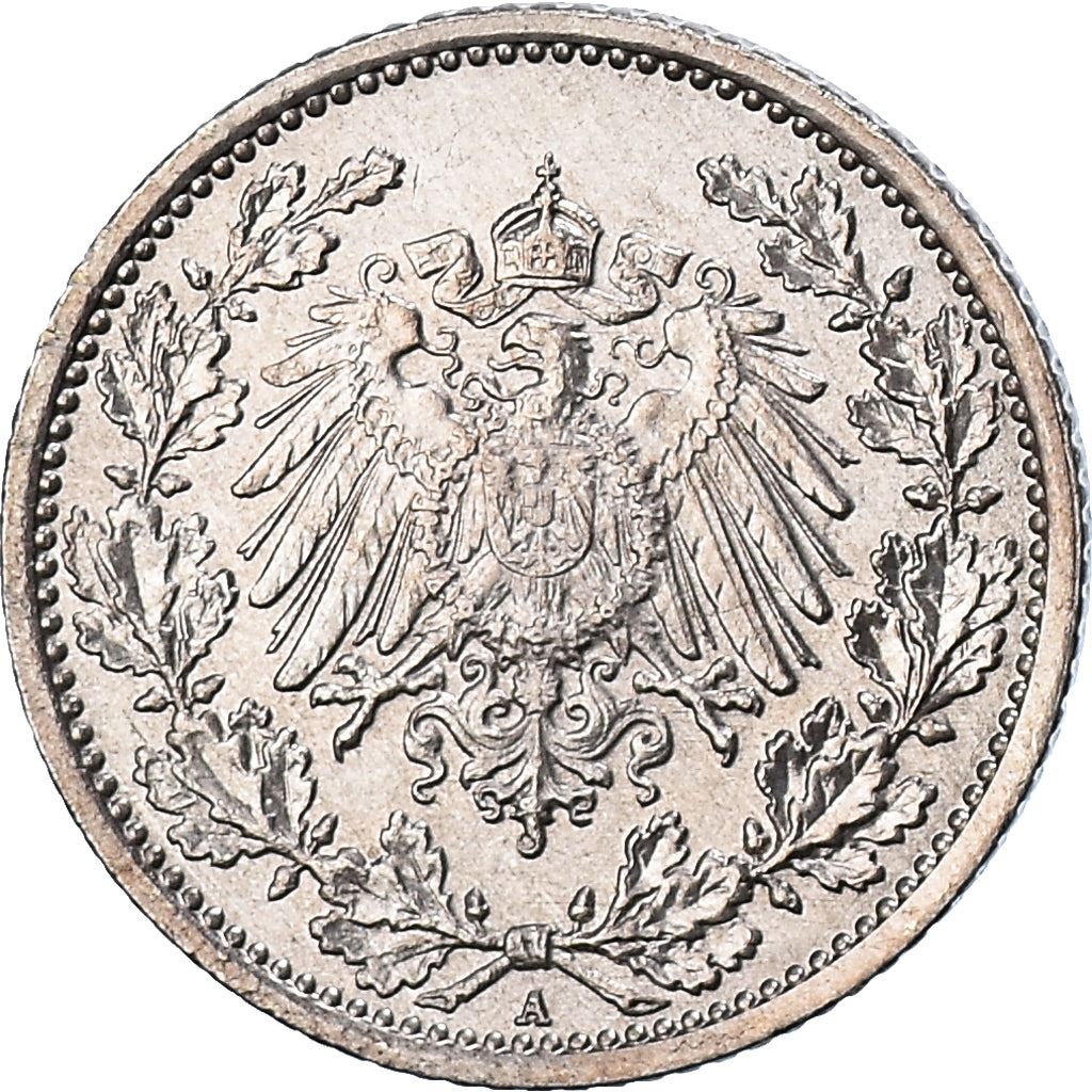 German Empire 1/2 Mark Coin | Deutsches Reich | Wilhelm II | Type 2 | KM17 | 1905 - 1919