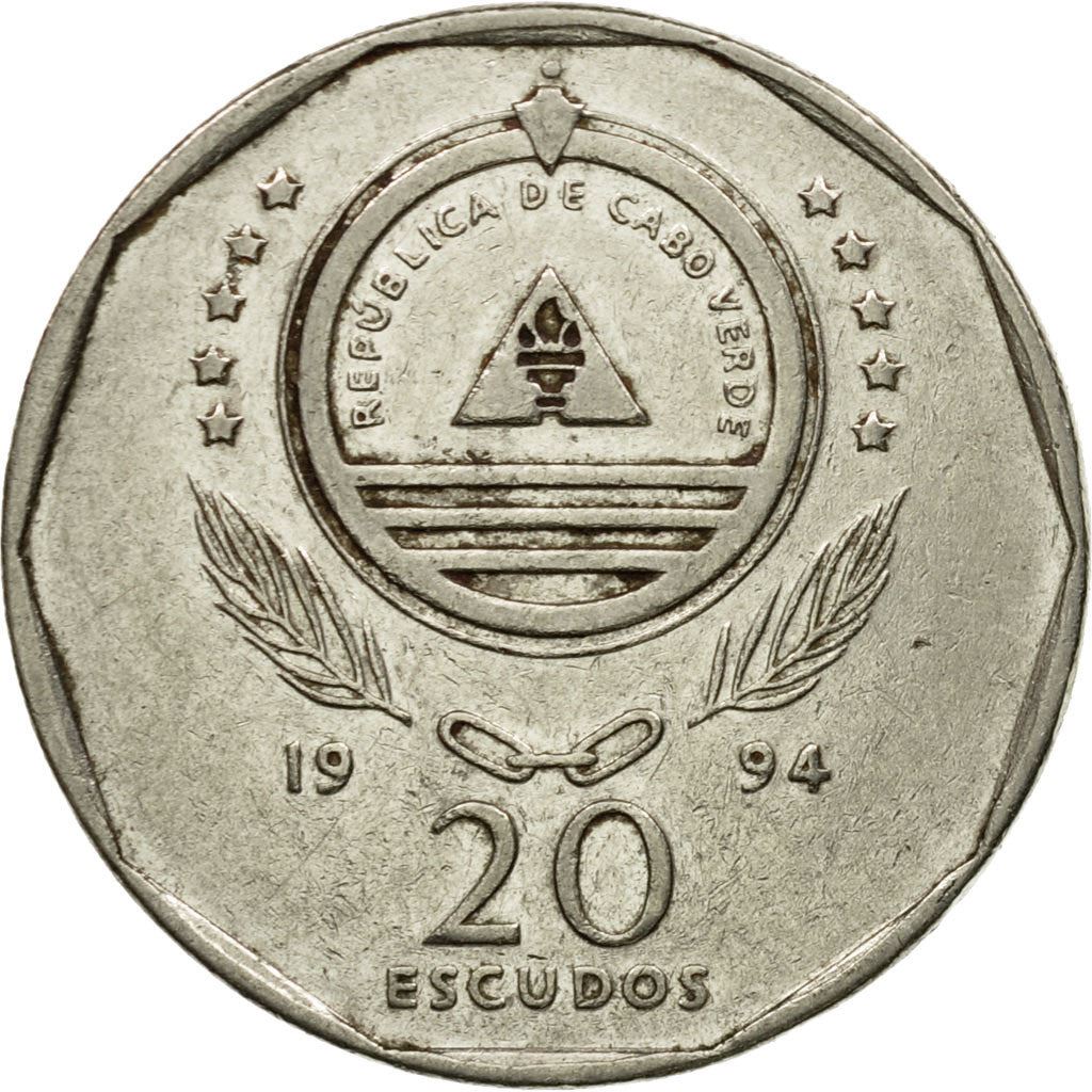 Cape Verde | 20 Escudos Coin | Sailing Ship Novas de Alegria | Sea | KM42 | 1994