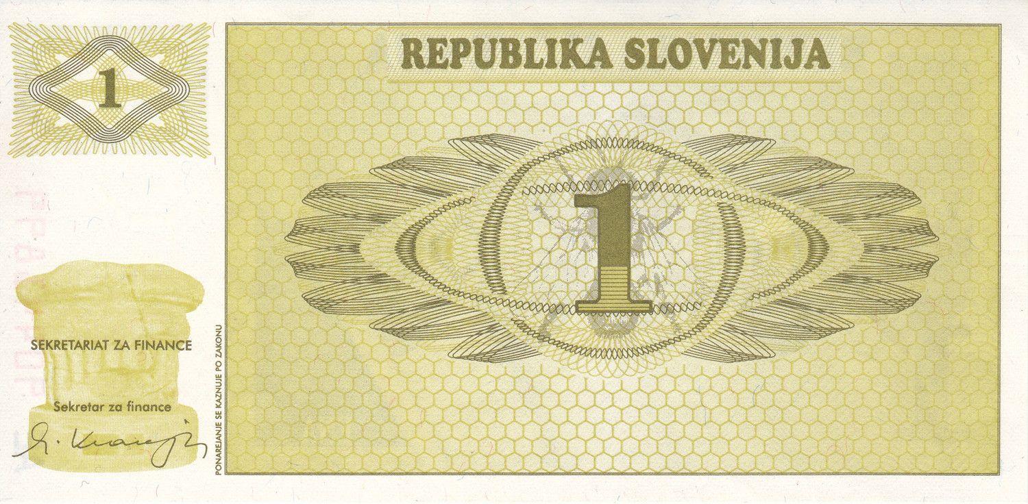 Slovenia | 1 Tolar Banknote | 1990 | Triglav Mountain | Honeycomb Pattern | Bee