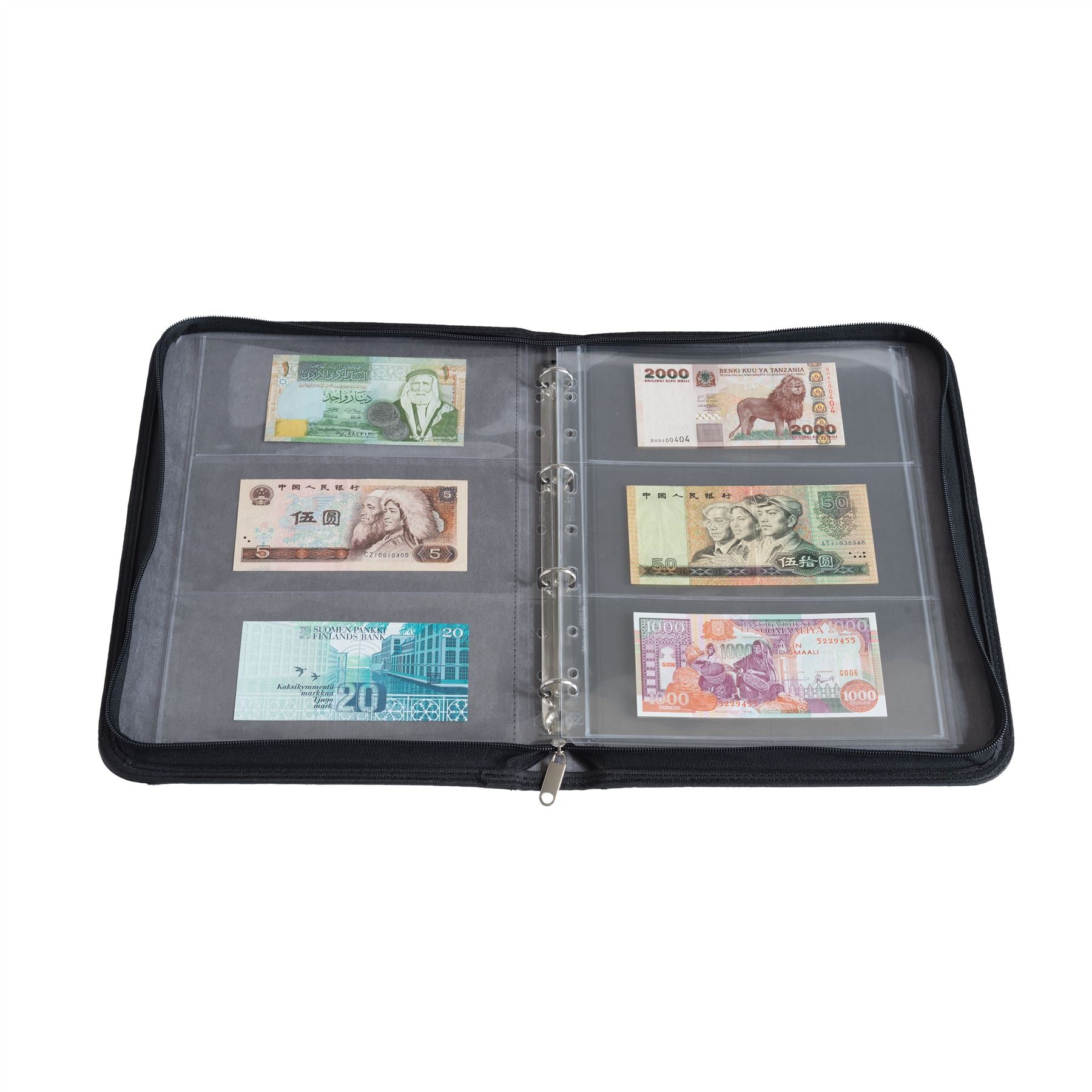 GRANDE KURT Portfolio Ring Binder | Coin and Banknote Album | Travel Case | Up to 30 Sheet Capacity | 350x270x35mm | 2 Color Options