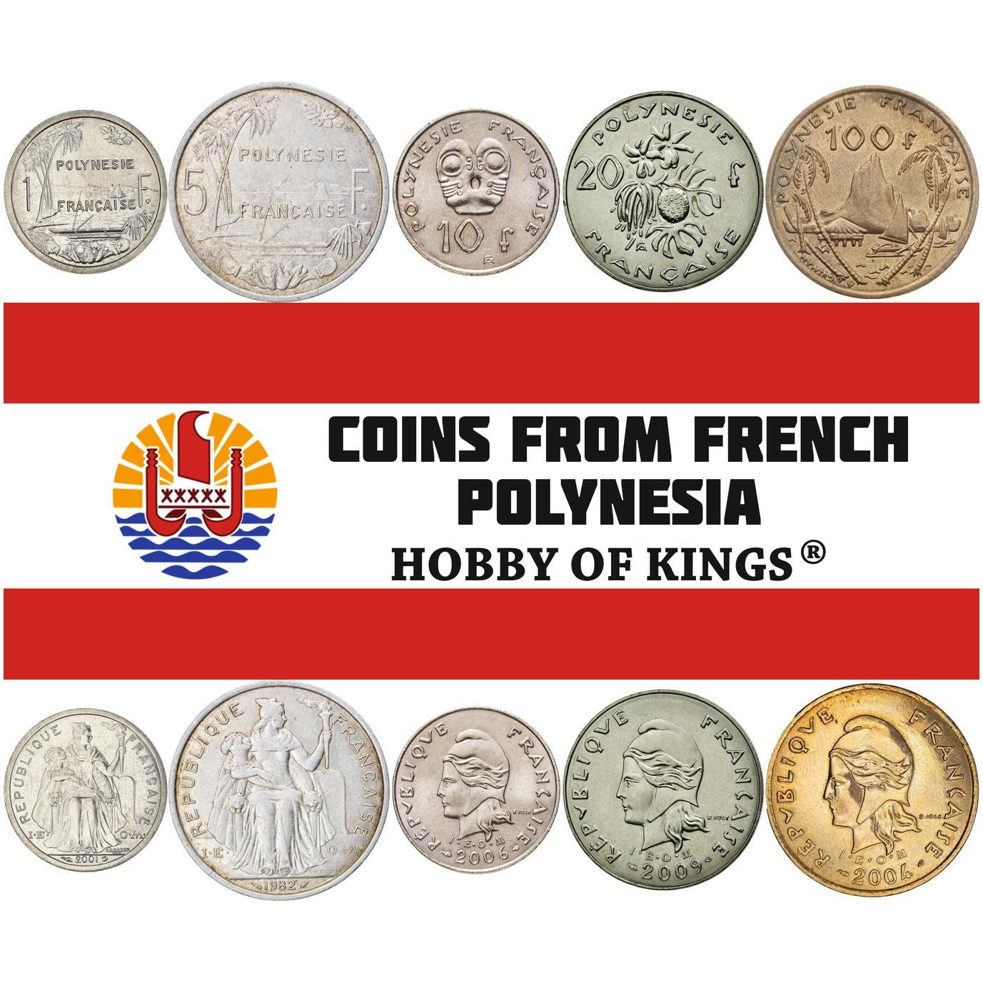 money tree coin album 5 Mixed French Polynesian Coins | CFP Franc | Palm Tree | Sailboat | Fruit
