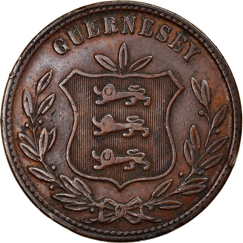 Guernsey 8 Doubles Coin | KM7 | 1864 - 1911