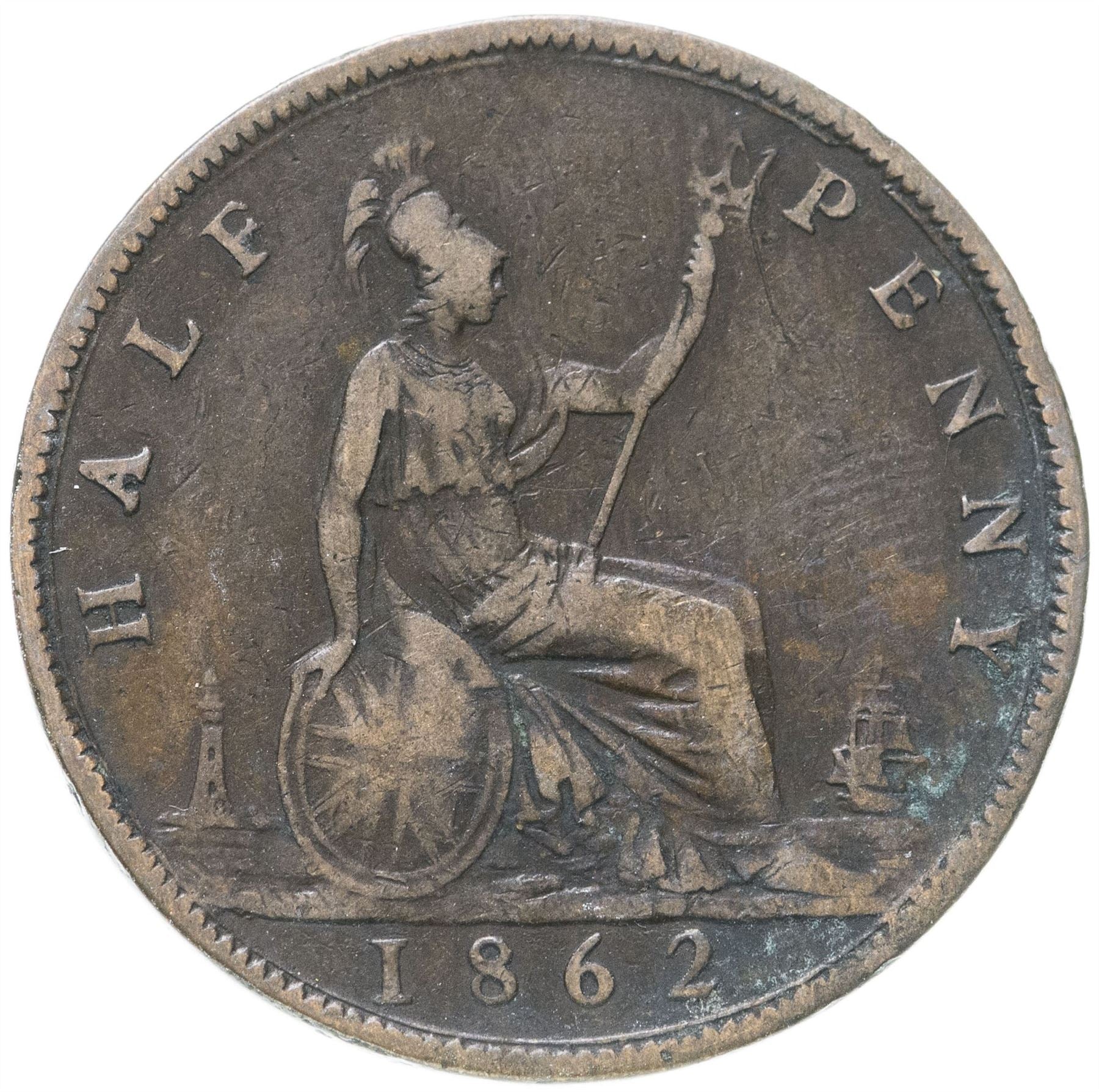 United Kingdom | 1/2 Penny Coin | Victoria | Km:748 | 1860 - 1874