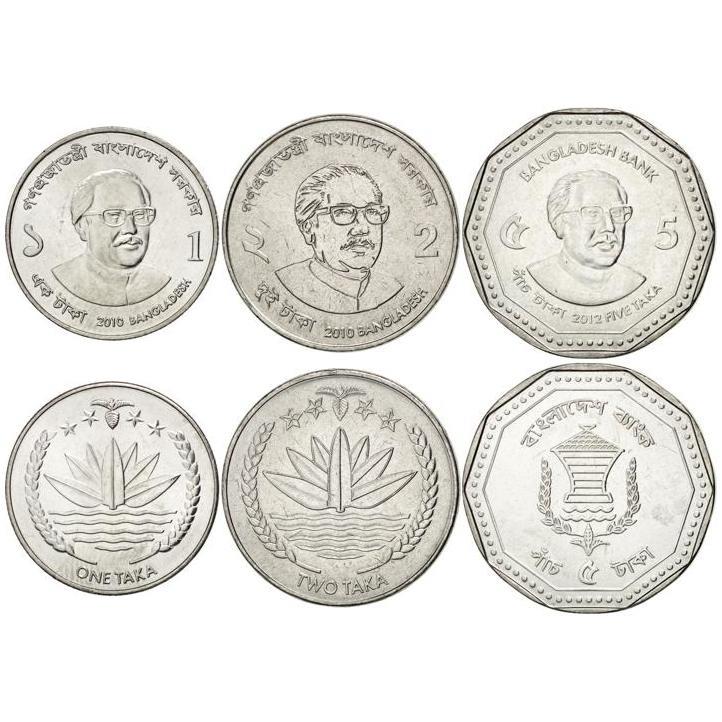 Bangladesh | 3 Coin Set | 1 2 5 Taka | 2010 - 2014