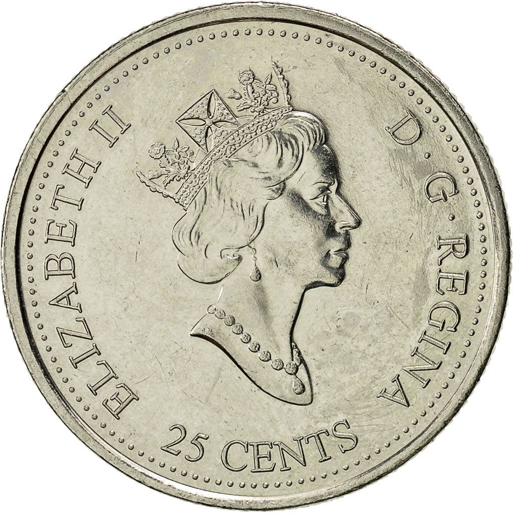 Canada | Moneta da 25 centesimi | Incisa nella pietra | Nichel | KM:343 | 1999