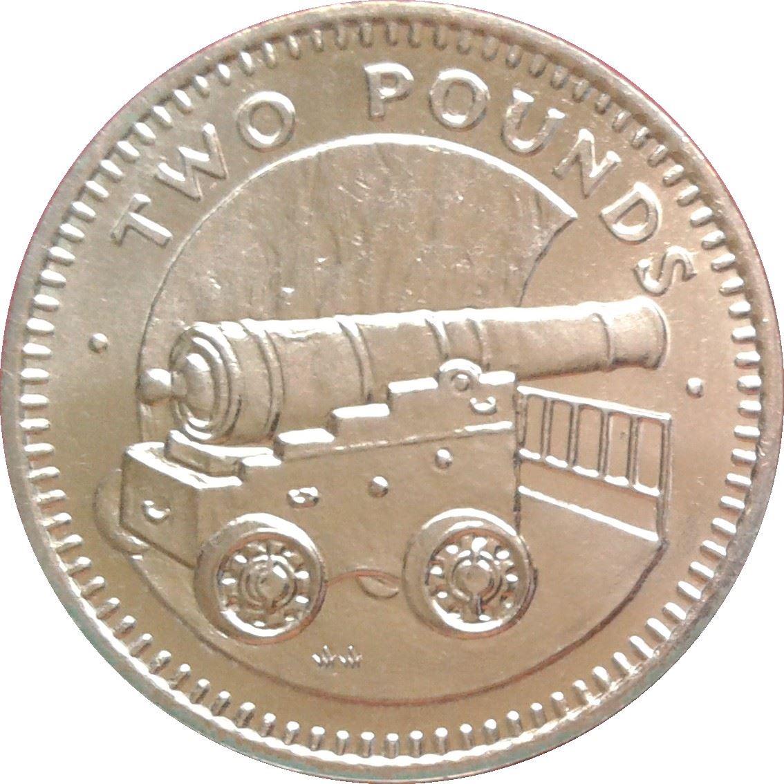 4595【ジブラルタル・銀貨】2006年　5ポンド　大型銀貨　古銭　プルーフ ジブラルタル｜2ポンド硬貨｜エリザベス2世女王｜大砲｜KM24｜1988年