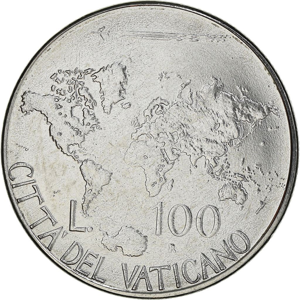 Vatican City | 100 Lire Coin | John Paul II | Km:188 | 1985