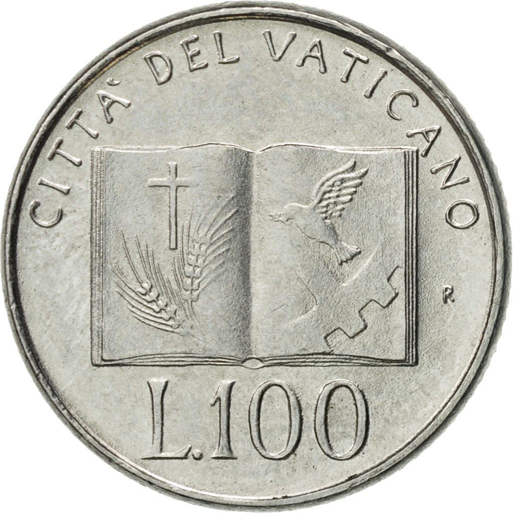 Vatican City | 100 Lire Coin | John Paul II | Km:239 | 1992