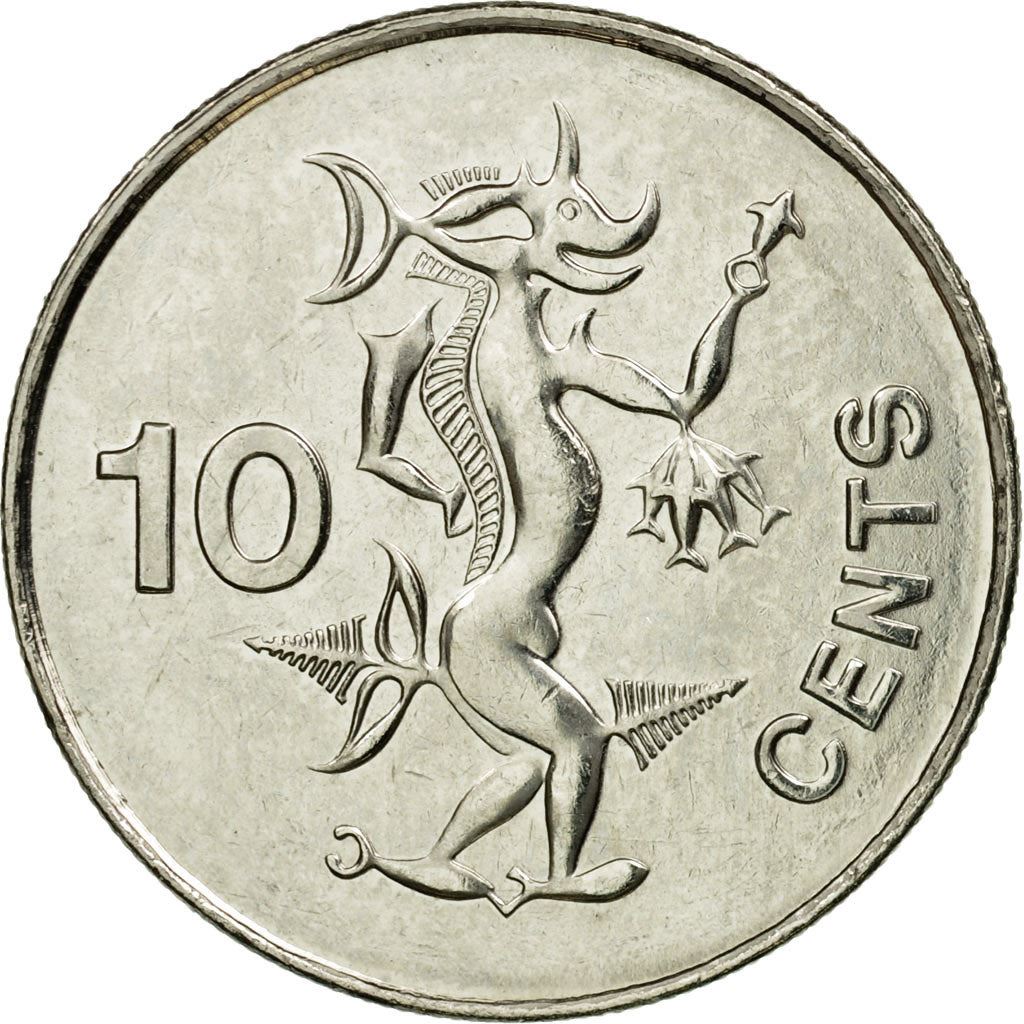 Solomon Islands | 10 Cents Coin | Elizabeth II | Adaro | Sea Spirit | Km:27A | 1990 - 2010