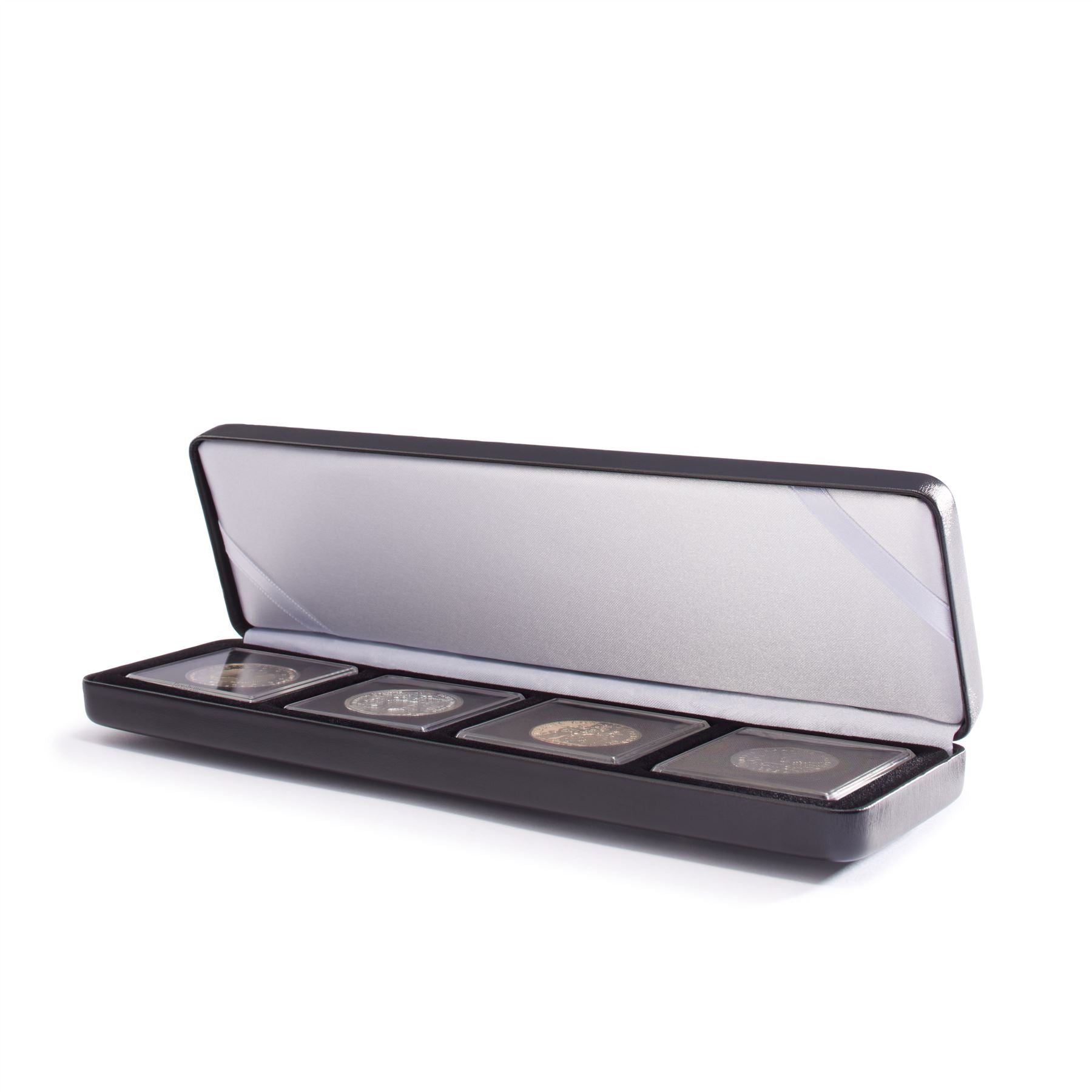 NOBILE QUADRUM Coin Box | Box for Presenting Coins in Square QUADRUM Capsules | 1 to 6 Compartments