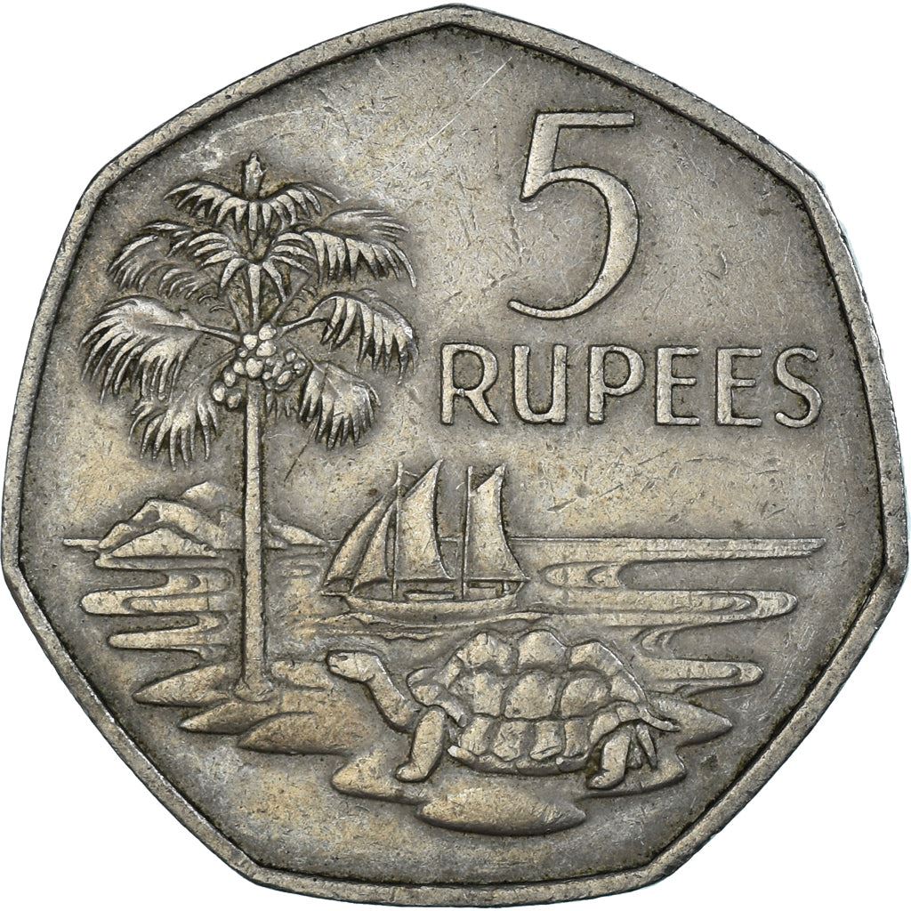 Seychelles | 5 Rupees Coin | Elizabeth II | Km:19 | 1972
