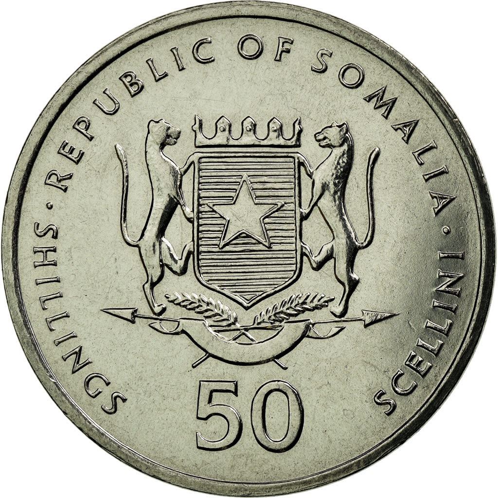 Somalia | 50 Shillings Coin | Mandrill Monkey | Km:111 | 2002