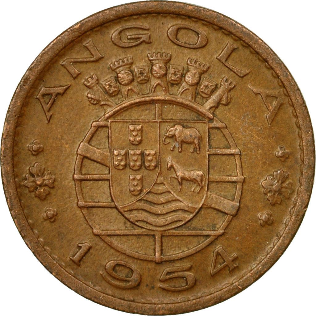 Angola | 50 Centavos Coin | Horse | Elephant | Shield | Km:75 | 1953 - 1961