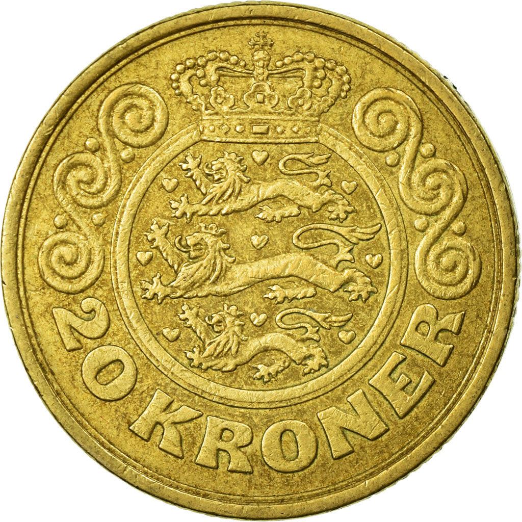 Denmark | 20 Kroner Coin | Margrethe II | Km:871 | 1990 - 1993