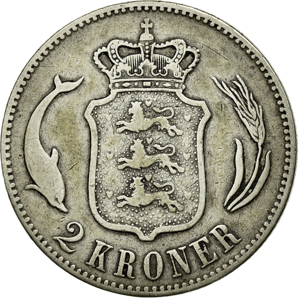 Denmark | 2 Kroner Coin | Christian IX | Km:798 | 1875 - 1899