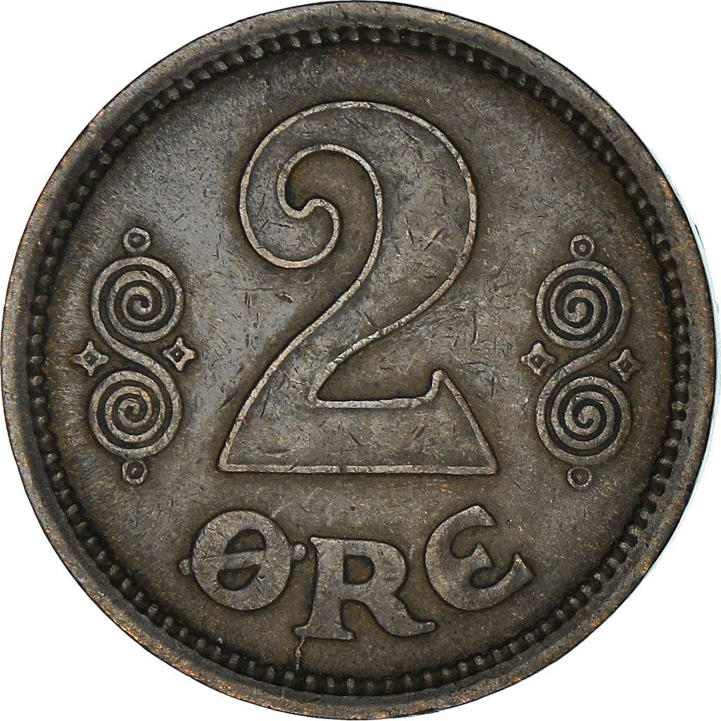 Denmark | 2 Ore Coin | Monogram | Km:813 | 1913 - 1923