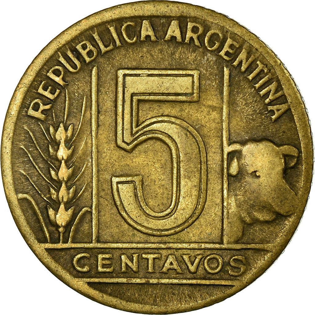Argentina | 5 Centavos Coin | Aluminium Bronze | Phrygian Cap | Km:40 | 1942 - 1950