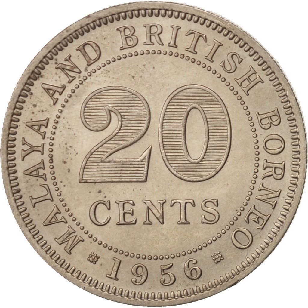 Malaya and British Borneo | 20 Cents Coin | Elizabeth II | Km:3 | 1954 - 1961