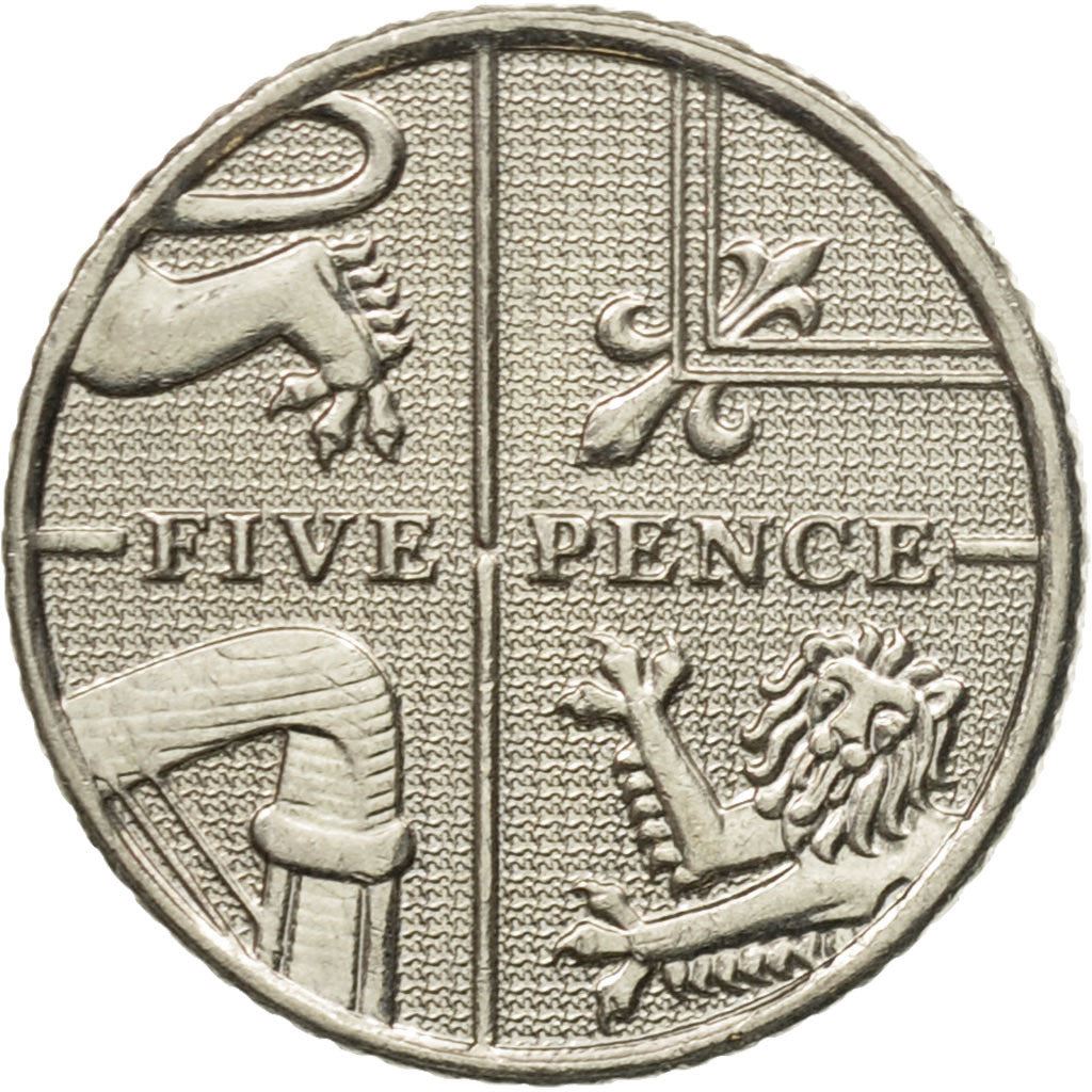 United Kingdom | 5 Pence Coin | Elizabeth II | Km:1109 | 2008 - 2010