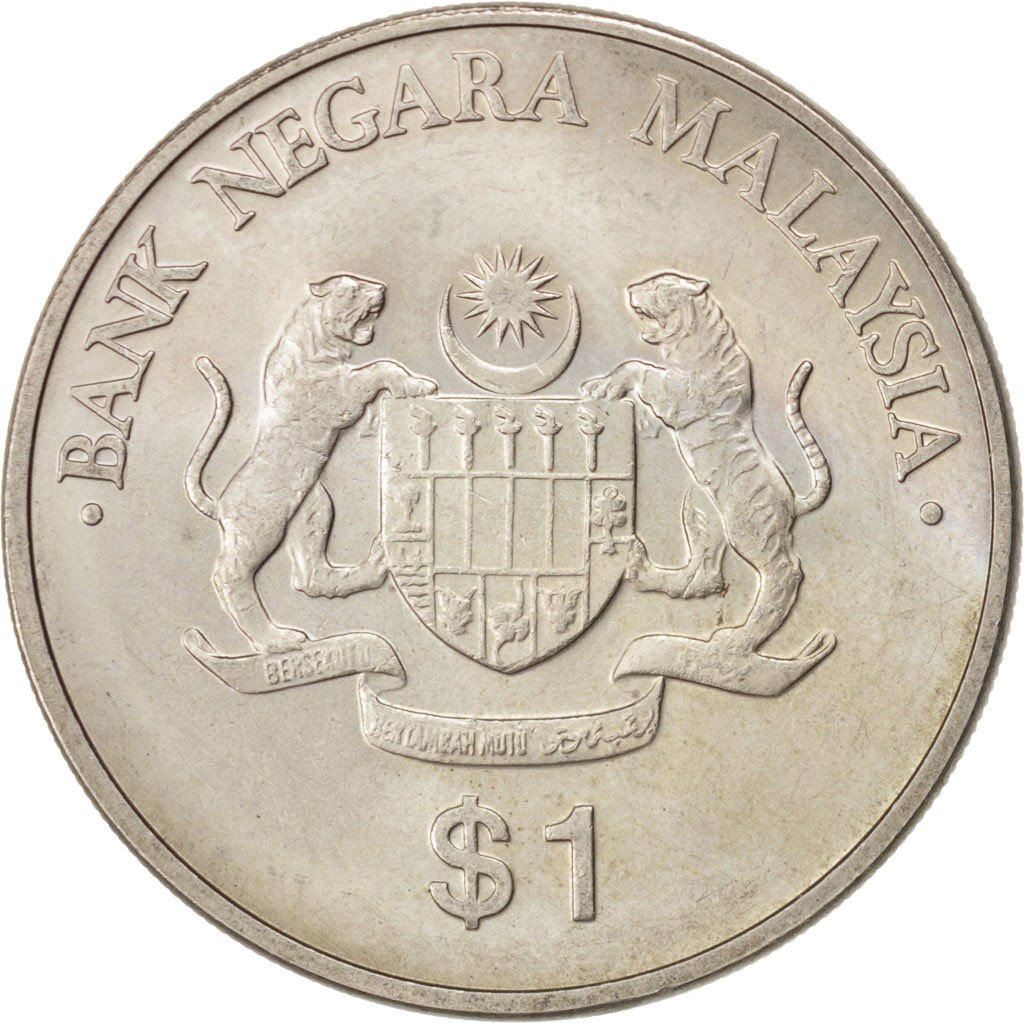 Malaysia | 1 Ringgit Coin | King Agong VIII | 5th 5-Year-Plan | KM:36 | 1986