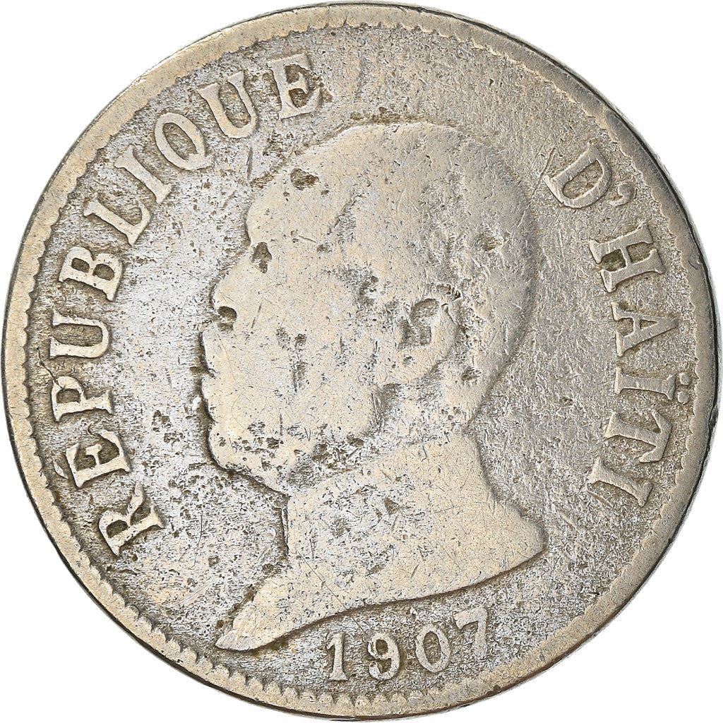 Haiti | 20 Centimes Coin | General Pierre Nord-Alexis | Cannon | Km:55 | 1907 - 1908