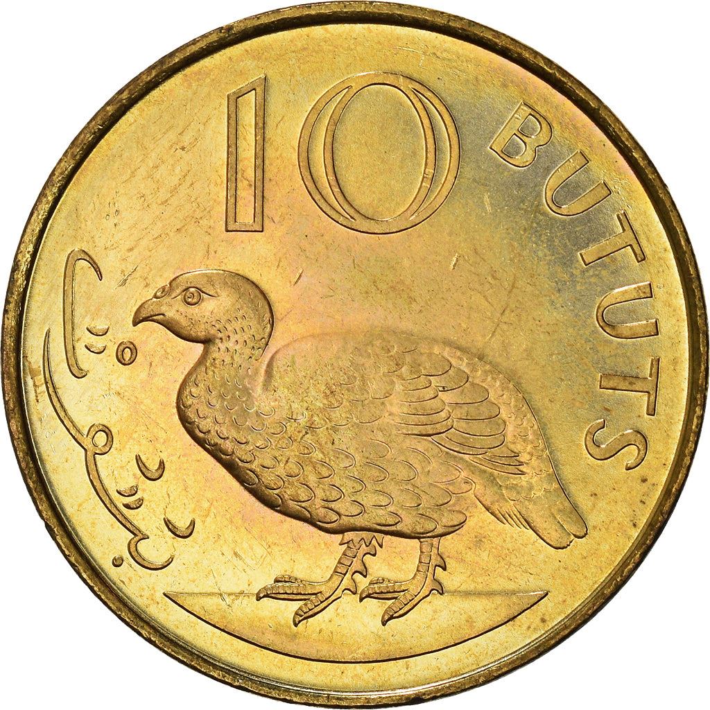 Gambia 10 Bututs Coin | Double-spurred francolin | KM56 | 1998