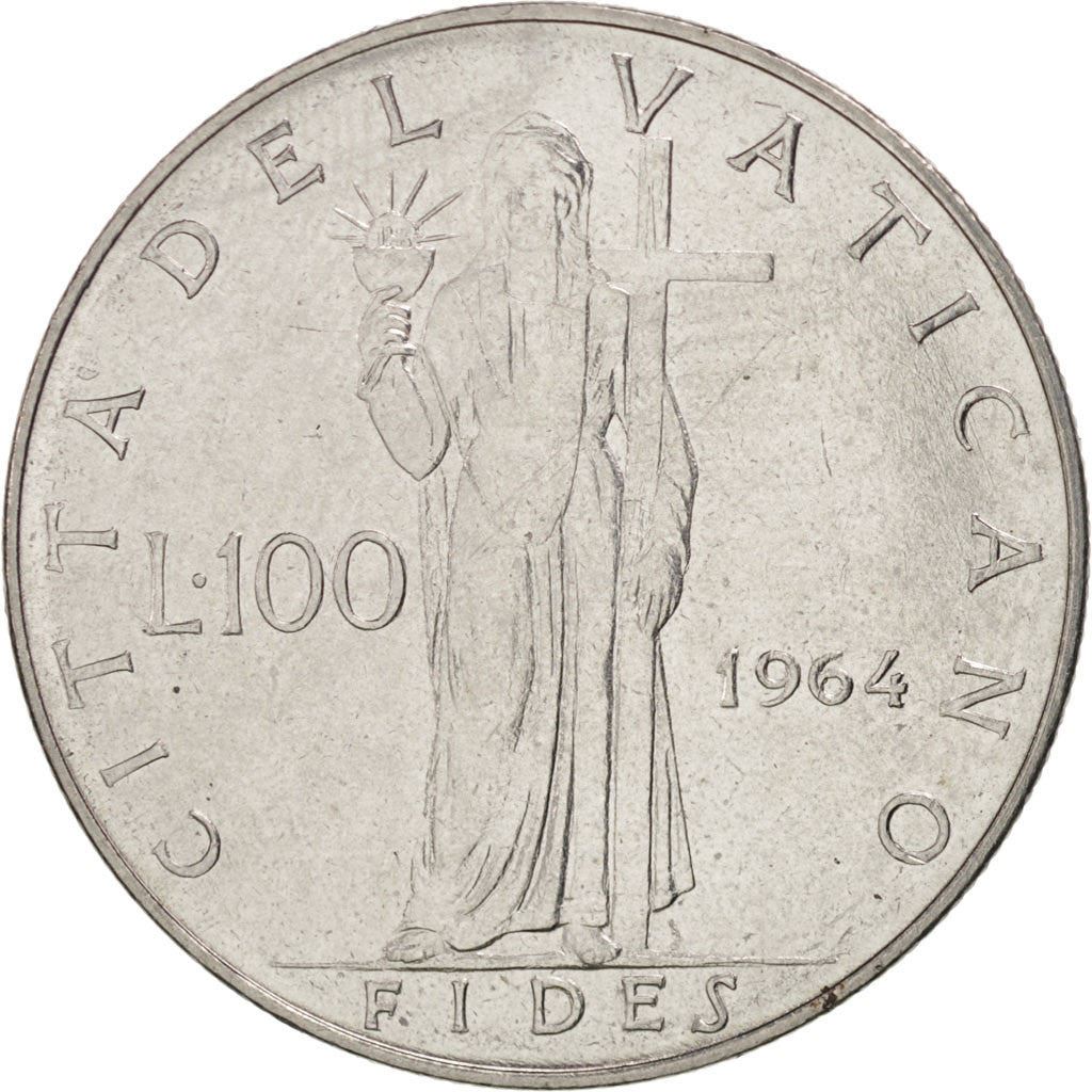 Vatican City | 100 Lire Coin | Paul VI | Km:82 | 1963 - 1965
