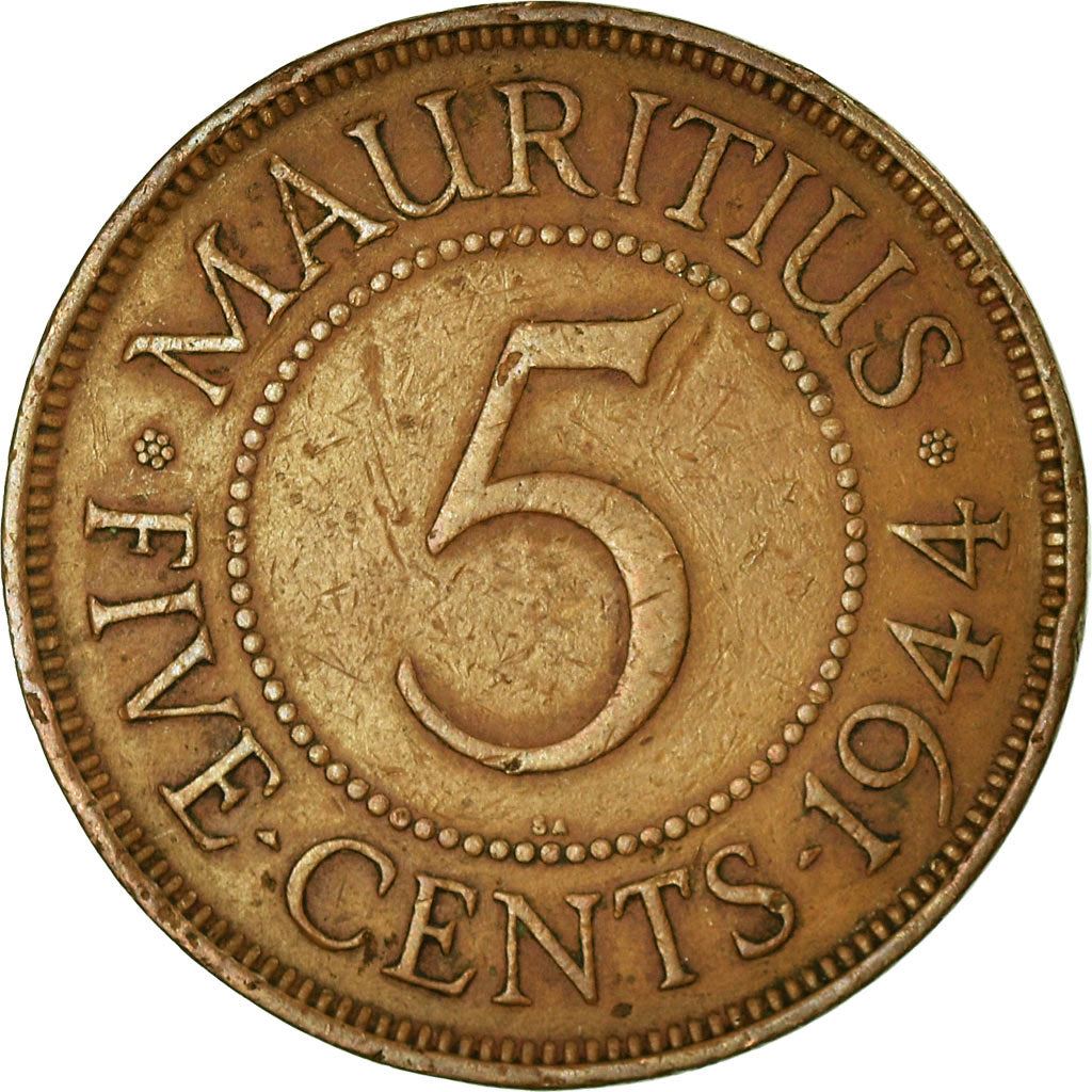 Mauritius | 5 Cents Coin | George VI | Km:20 | 1942 - 1945
