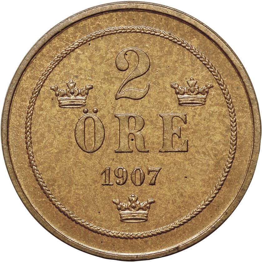 Sweden 2 Ore Coin | King Oscar II | 1906 - 1907