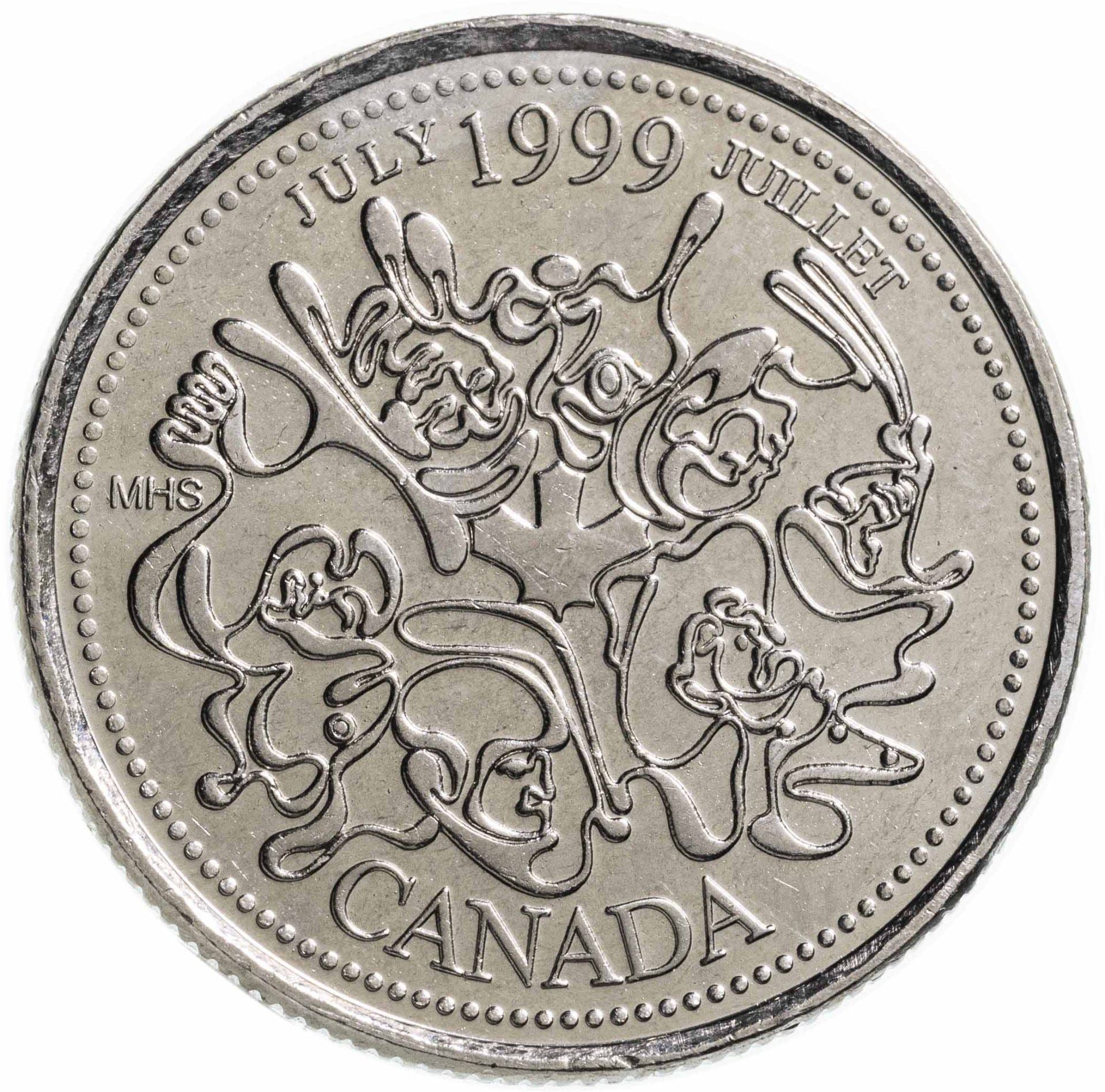 Canada | Moneta da 25 centesimi | Una nazione di persone | Nichel | KM:348 | 1999