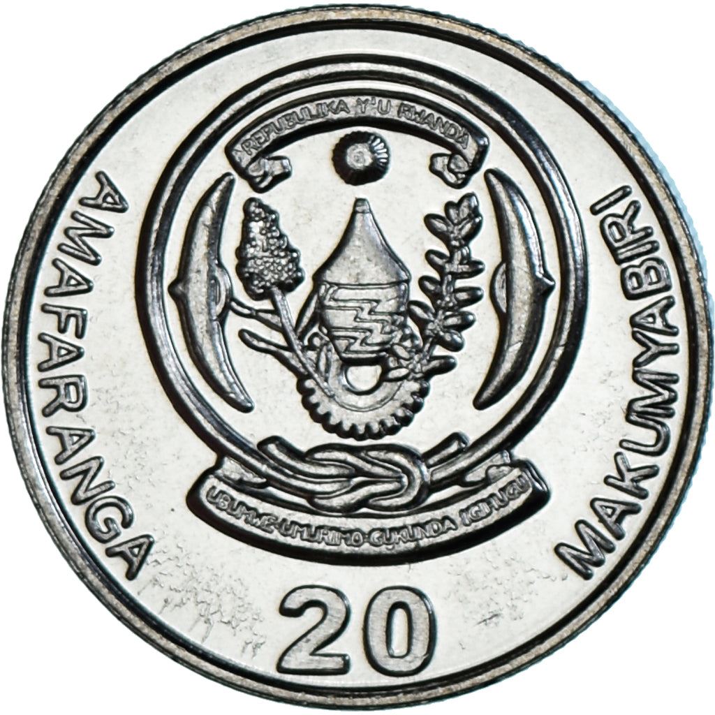 Rwanda | 20 Amafaranga Coin | Tea Plants | Km:25 | 2003