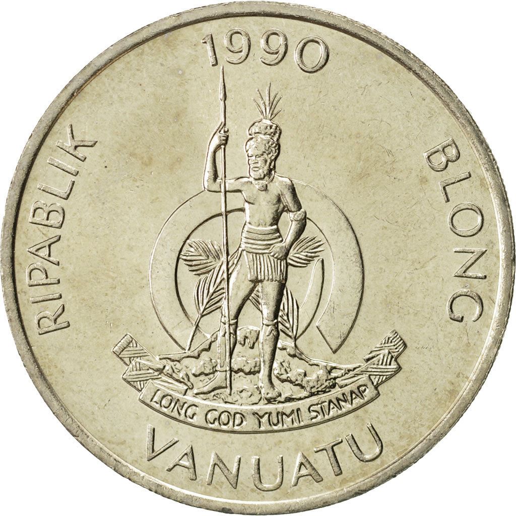 Vanuatu | 50 Vatu Coin | Melanesian Warrior | Yam | Km:8 | 1983 - 2009