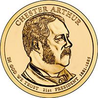 United States | 1 Dollar Coin | Chester Arthur | Statue of Liberty | KM524 | 2012