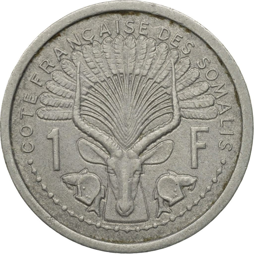 French Somaliland | 1 Franc Coin | Marianne | Waterbuck | Km:8 | 1959 - 1965