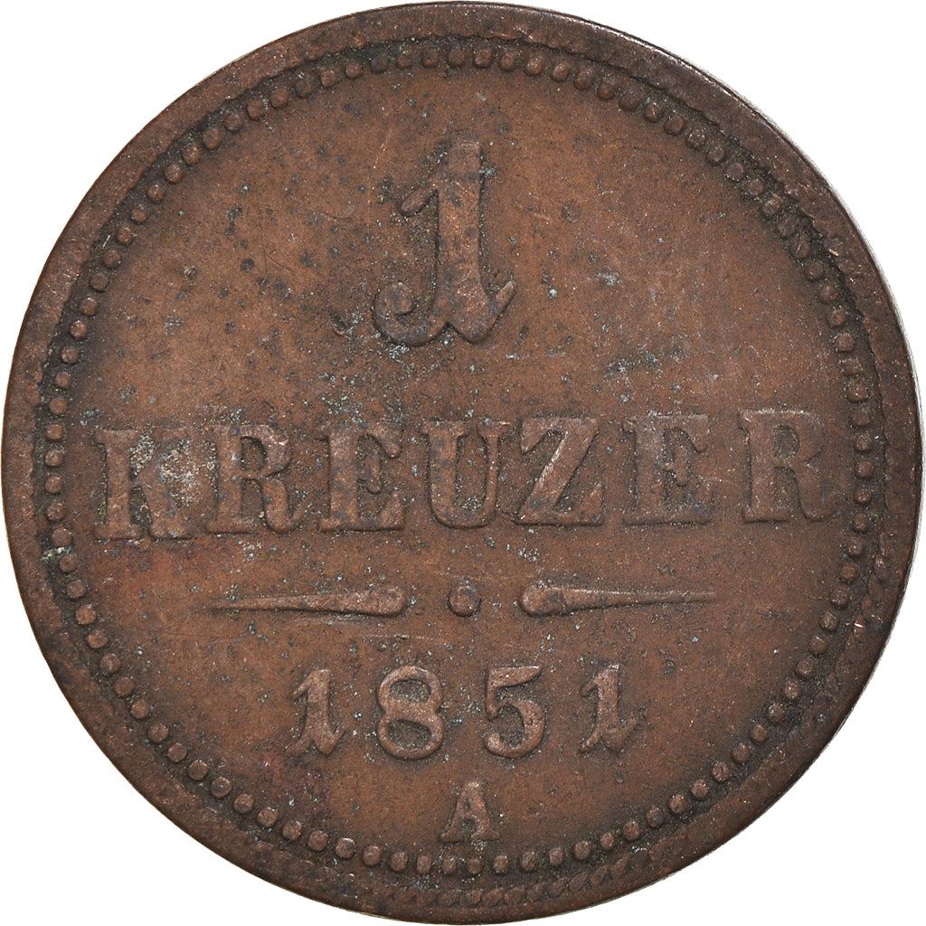 Austrian Empire | 1 Kreuzer Coin | Imperial Eagle | Km:2185 | 1851