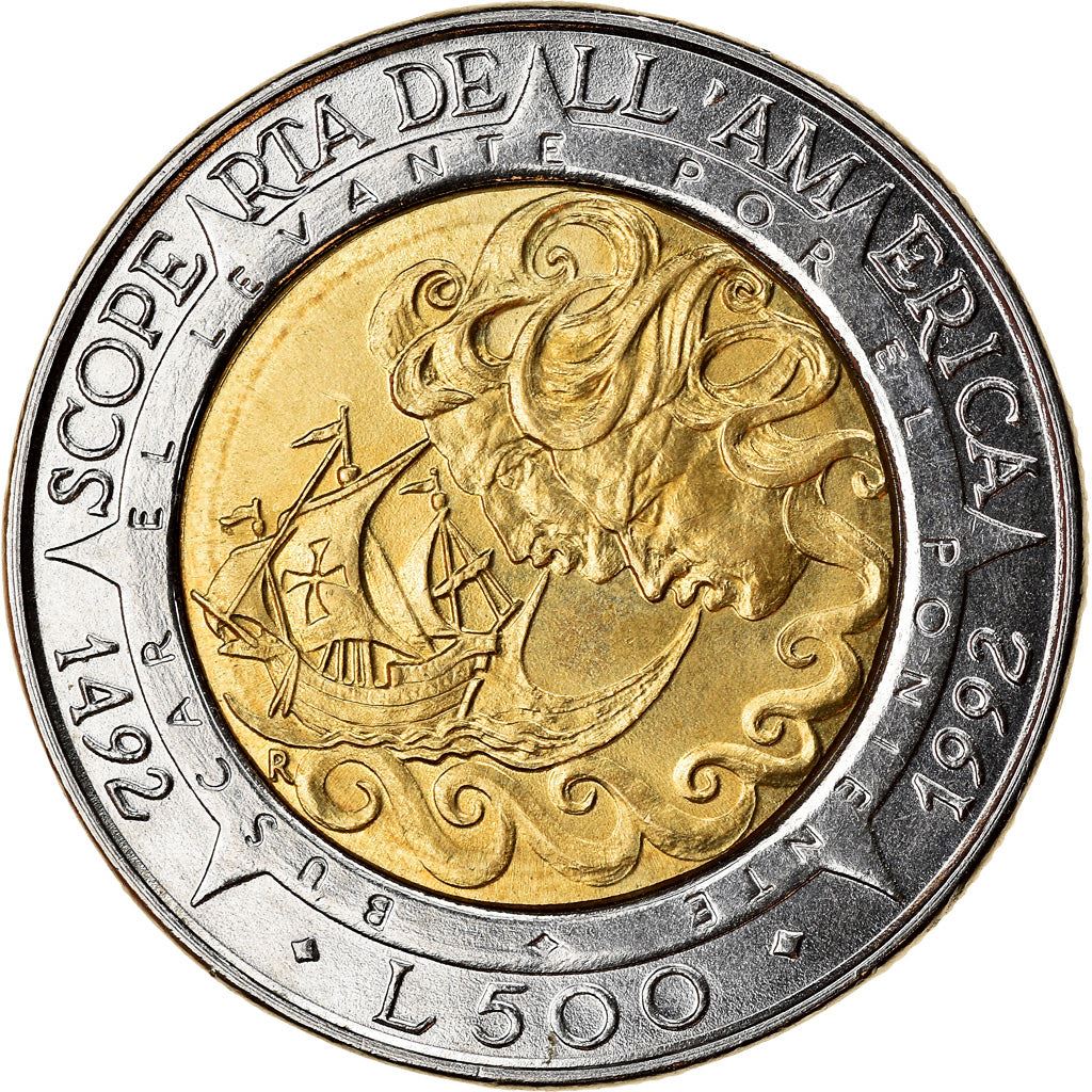 San Marino | 500 Lire Coin | Columbus | Km:286 | 1992