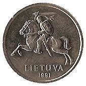 Lithuania | 2 Litai Coin | Armored Horseman | KM:92 | 1991