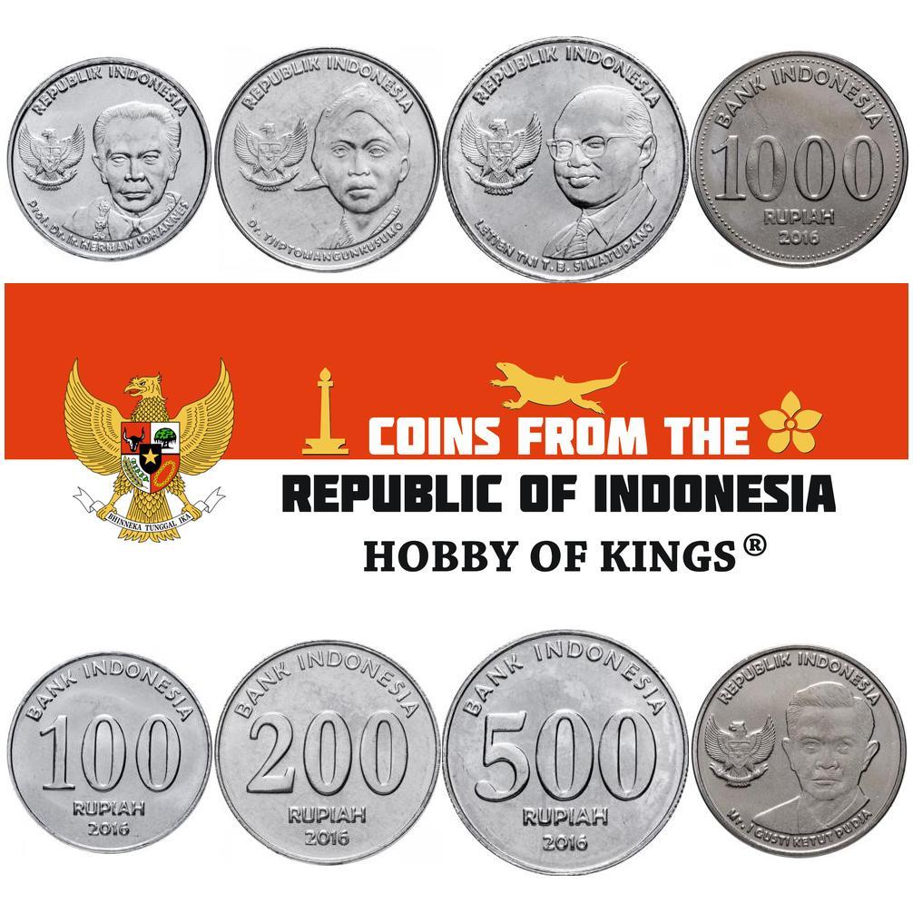 インドネシア 100ルピア硬貨 2016年 インドネシア｜硬貨4枚セット｜100 200 500 1000ルピア｜2016年