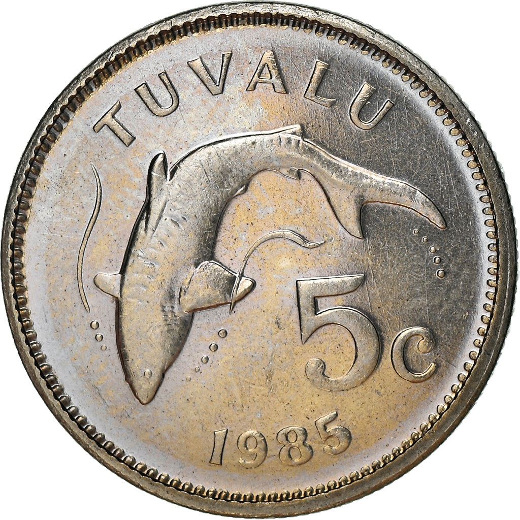 Tuvalu | 5 Cents Coin | Tiger shark | Km:3 | 1976 - 1985