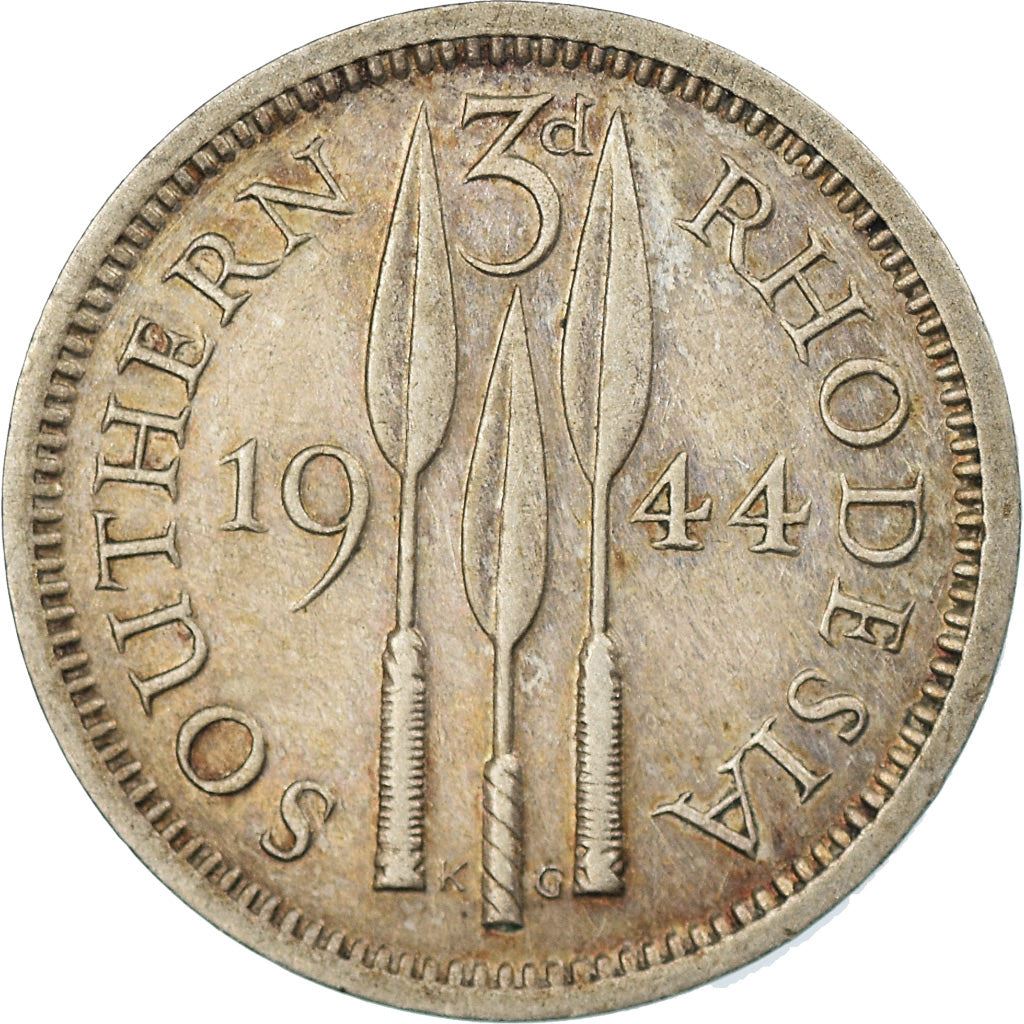 Southern Rhodesia | 3 Pence Coin | George VI | Spearheads | KM:16a | 1944 - 1946