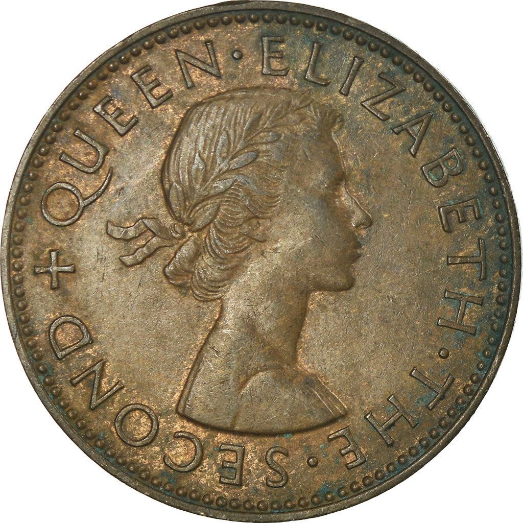 New Zealand | 1/2 Penny Coin | Elizabeth II | Hei-Tiki | Maori Pendant | Km:23.1 | 1953 - 1965