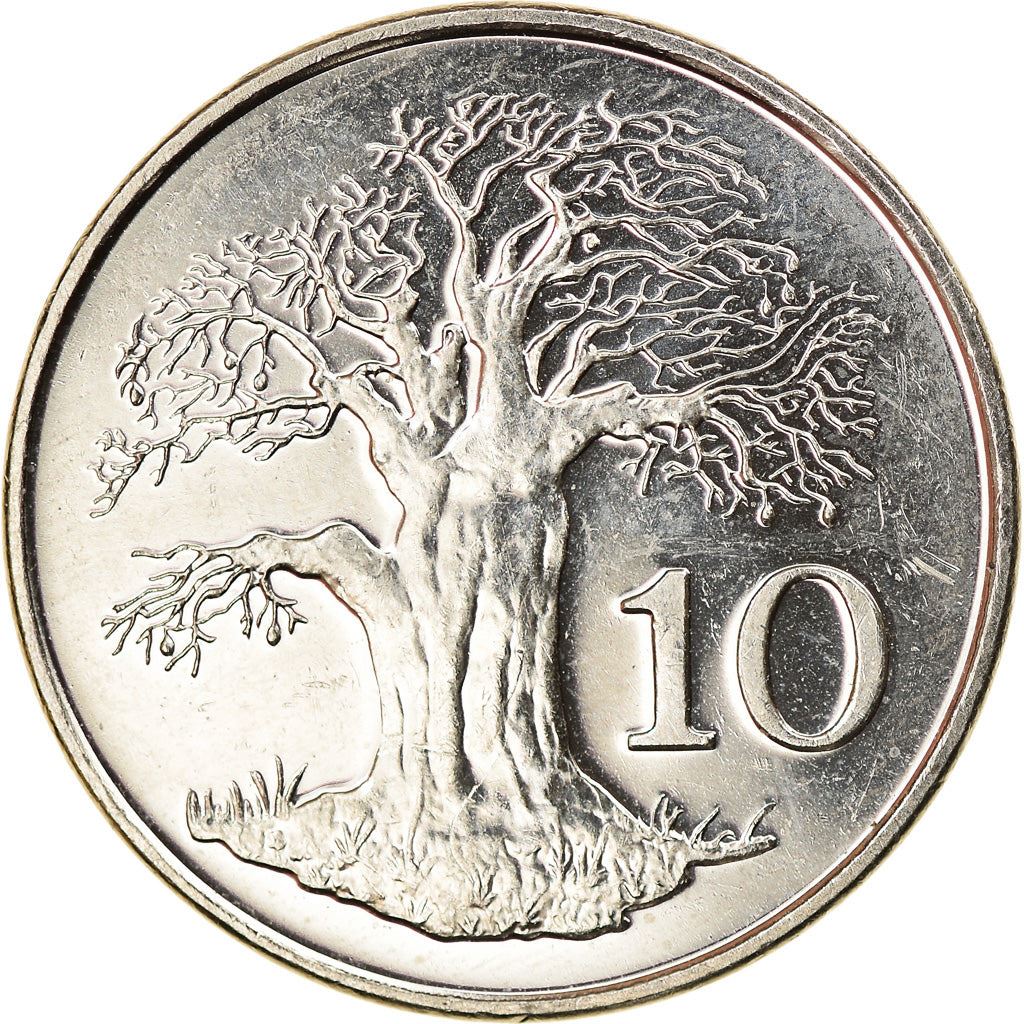 Zimbabwe | 10 Cents Coin | Baobab | Km:3A | 2001 - 2003