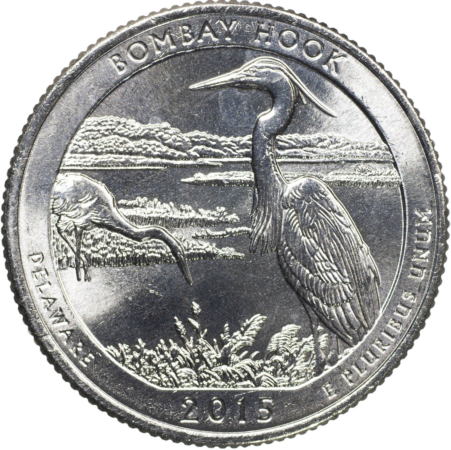 United States | 1/4 Dollar Coin | Bombay Hook Wildlife Refuge | KM:600 | 2015